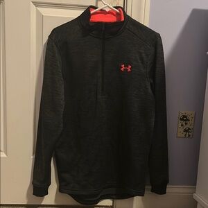 Under Armour Charcoal Pullover with Neon Pink Logo